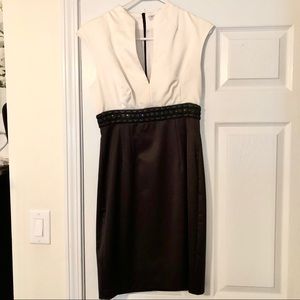 Trina Turk black and white Satin dress